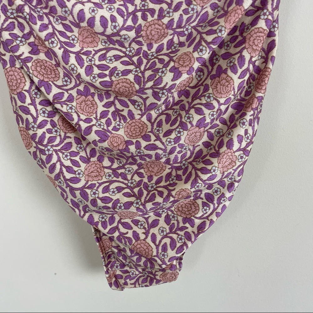 Zimmerman Purple Floral Caravan Ring Halter Neck One Piece Swimsuit - Picture 11 of 12